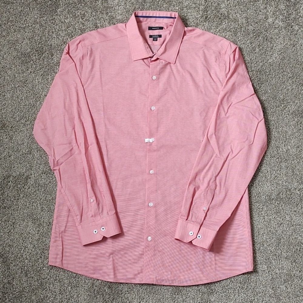 Men's RW&Co. Size XL (17-17.5) Tailored Fit 100% Cotton Long Sleeve Dress Shirt